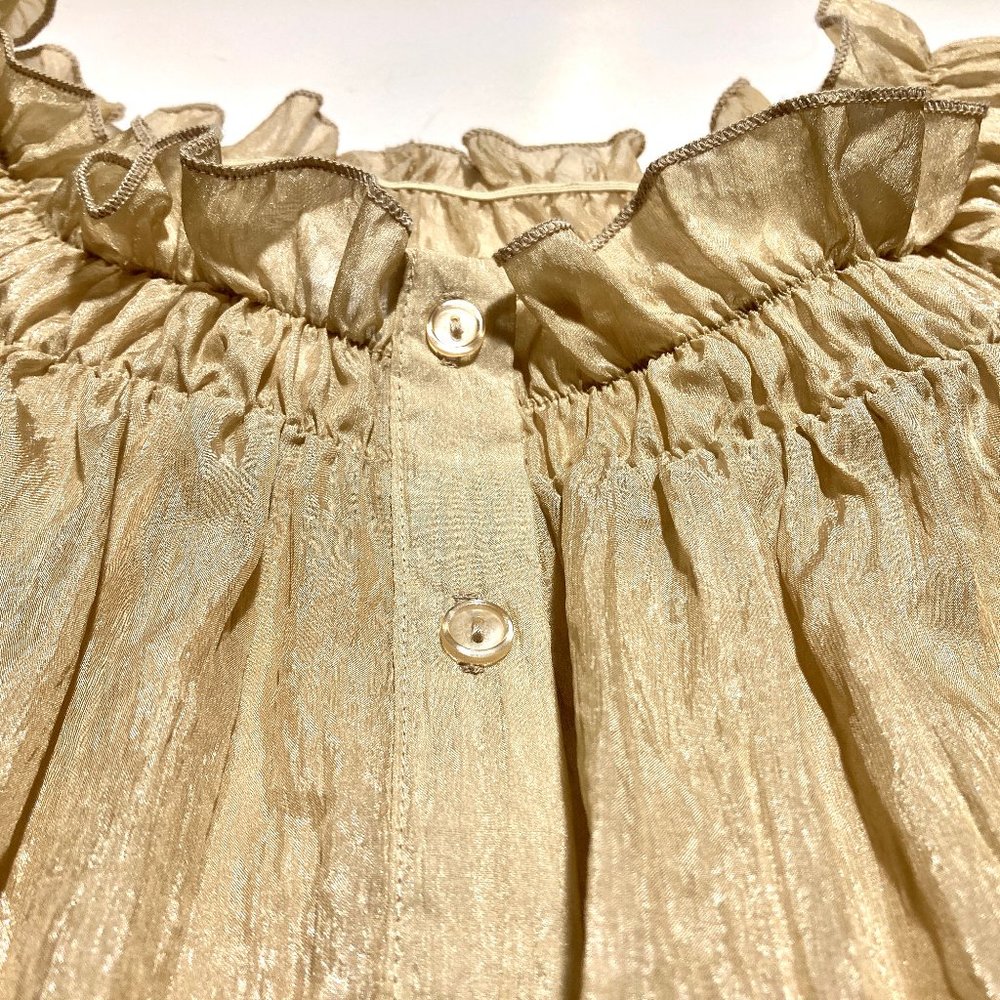 Shimmery Gold Peasant-style Summer Blouse - Picture 5 of 10
